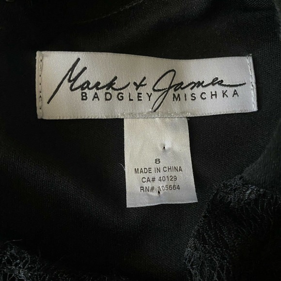 Mark +James Badgley Mischka Sheath Little Black Dress 3/4 Sleeve Tulip l… - Picture 3 of 4